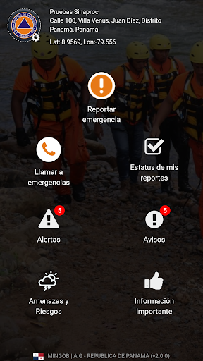 SINAPROC ALERTA Screen 2