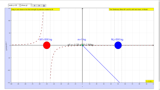 Android application 2 Mass Gravity Virtual Lab screenshort
