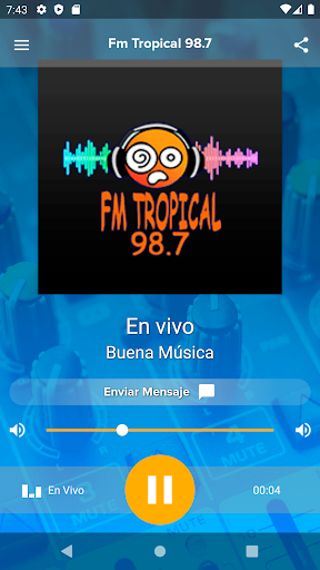 Android application Fm tropical 98.7 screenshort