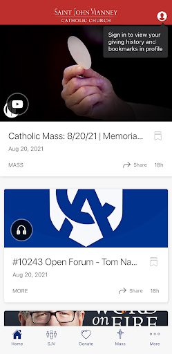 Android application St. John Vianney Houston screenshort