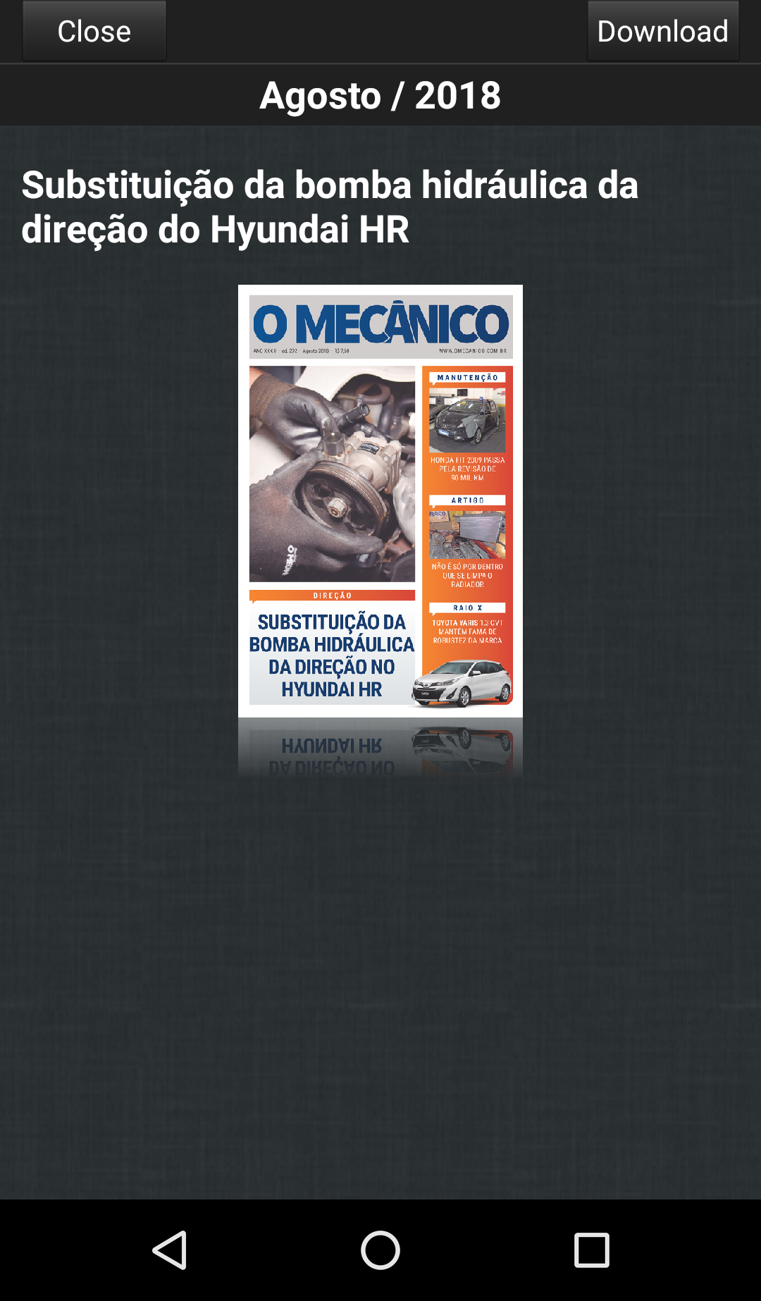 Android application Revista O Mecânico screenshort
