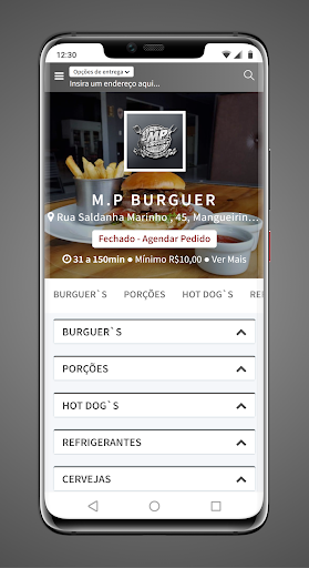 Android application M.P Burguer screenshort
