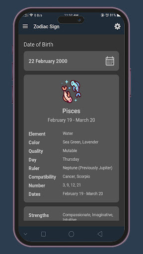 Zodiac Sign Screenshot