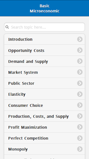 Android application Basic Microeconomics screenshort