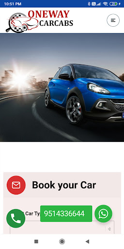Android application One Way Car Cabs screenshort