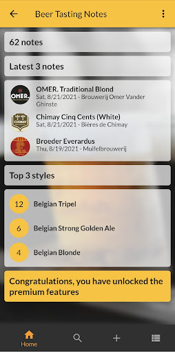 Android application Beer Tasting Notes screenshort