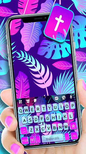 Android application Tropical Leaf Keyboard Backgro screenshort