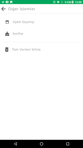 Android application Örnek Optik Okuma screenshort