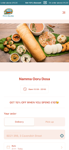 Android application Namma Ooru Dosa Bolton screenshort