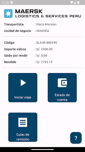 Maersk Entregas Screen 2