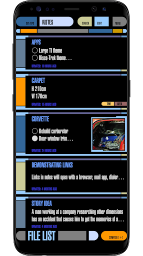 Android application TREK: T.I. Notes screenshort