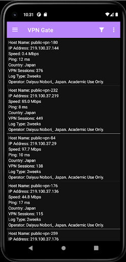 VPN Gate Client apkpoly screenshots 16