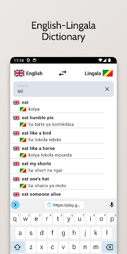 Android application Lingala-English Dictionary screenshort
