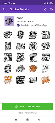Love Coffee Stickers Screen 3