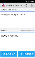 screenshot of Tagalog English Translator Pro