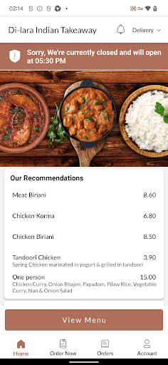 Di-lara Indian Takeaway Screen 2