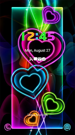 Neon Heart Line - Wallpaper Screen 2