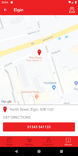 Android application Pino Pizza screenshort