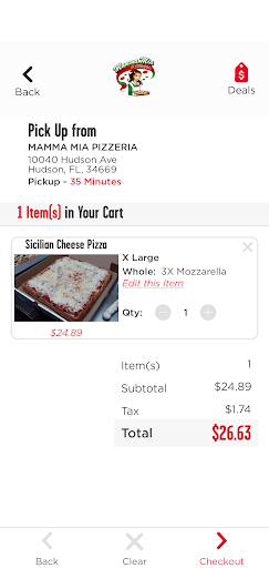 Screenshot of Mamma Mia Pizzeria