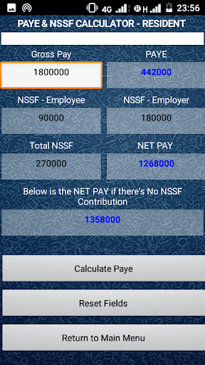 Paye Calculator For Uganda Screen 2