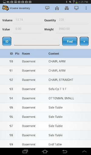 Voxme Inventory Universal Screen 2