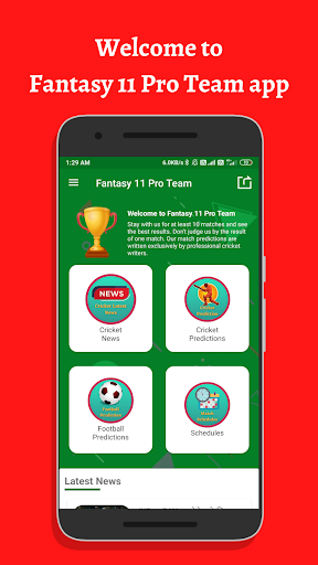 Android application Fantasy 11 Pro Team screenshort