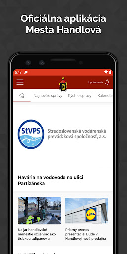 Android application Handlová screenshort