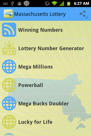 Android application Massachusetts Lottery Results screenshort