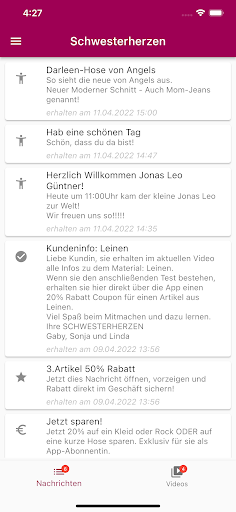 Android application Schwesterherzen screenshort