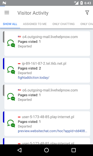 Android application LiveHelpNow Help Desk screenshort