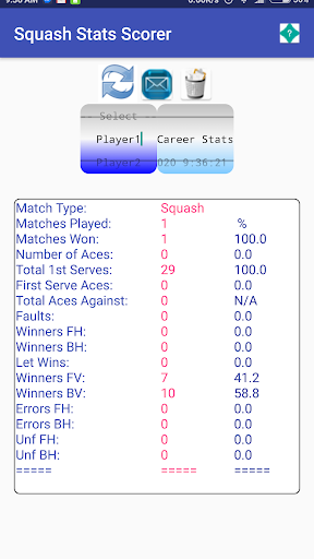 Squash Match ScorerPro Screen 3