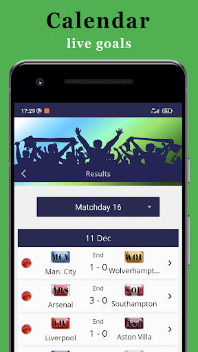 Android application Football England screenshort
