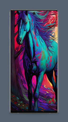 Android application Neon horse Wallpaper screenshort
