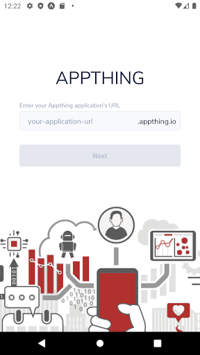 Android application AppThing Commissioning screenshort