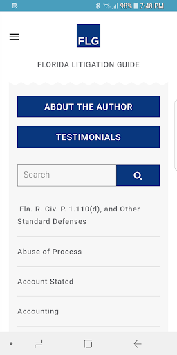 Florida Litigation Guide Screen 3