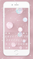 screenshot of Pink Planets Keyboard Theme