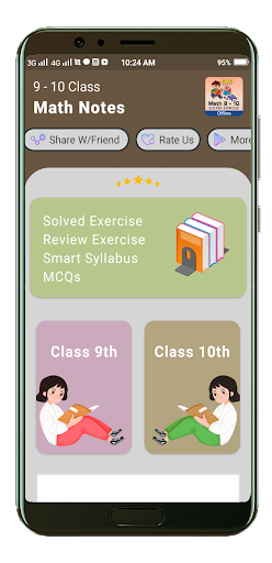 Android application Class 9 - 10 Math Notes | MCQs screenshort