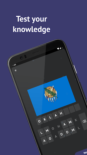 Android application US States Flag and Shape Quiz screenshort