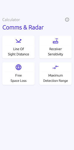 Android application Radars & Comms Calculator screenshort