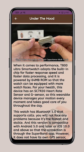 Android application t800 ultra smart watch Guide screenshort