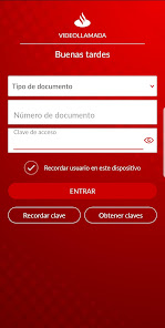 Screenshot 1 Banco Santander Videollamada android
