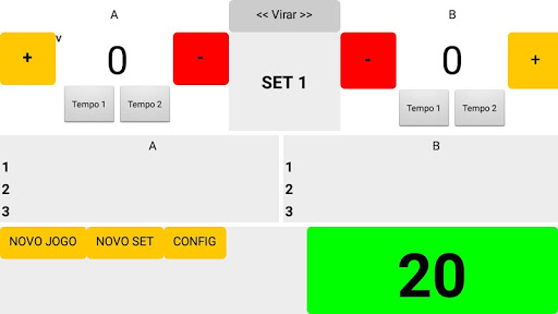 Android application Placar Peteca screenshort