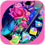 Luminous Rose Butterfly Theme & Lock Screen icon