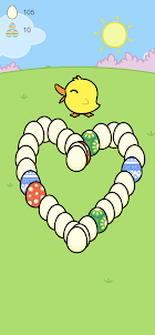 Pato feliz pone huevos