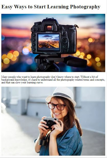 Android application How to Learn Photography screenshort