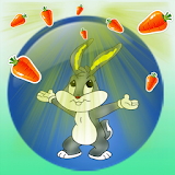 Bunny rabbit run in forest icon