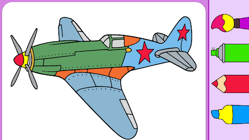 Aircraft Coloring Game Screen 2