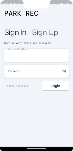 Android application Park Rec screenshort