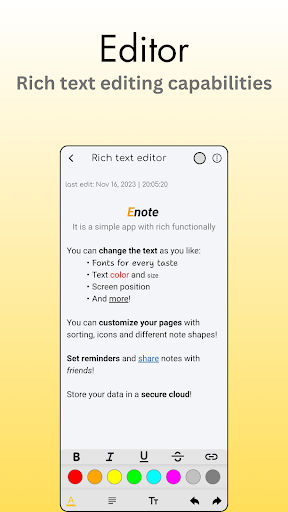 Enote - simple notepad & notes Screen 2
