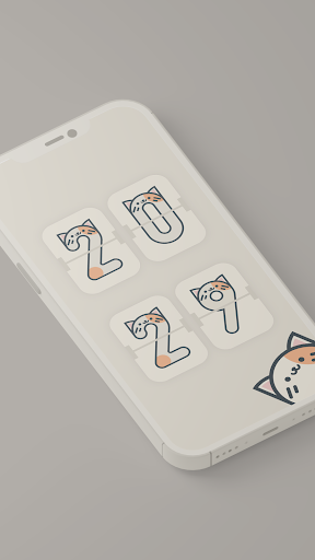 Cat flip desktop clock Screen 2